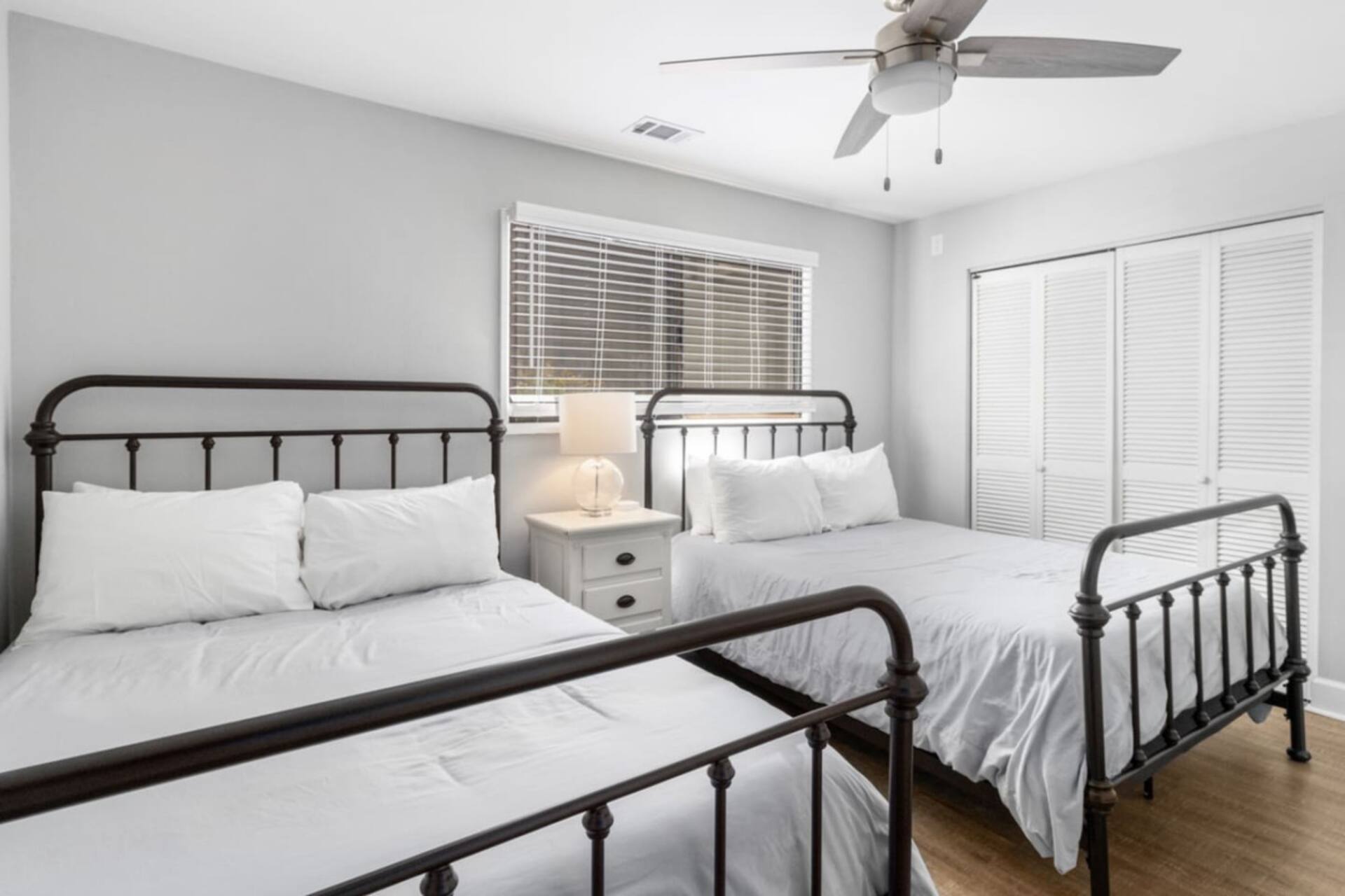 Guest bedroom with two full beds