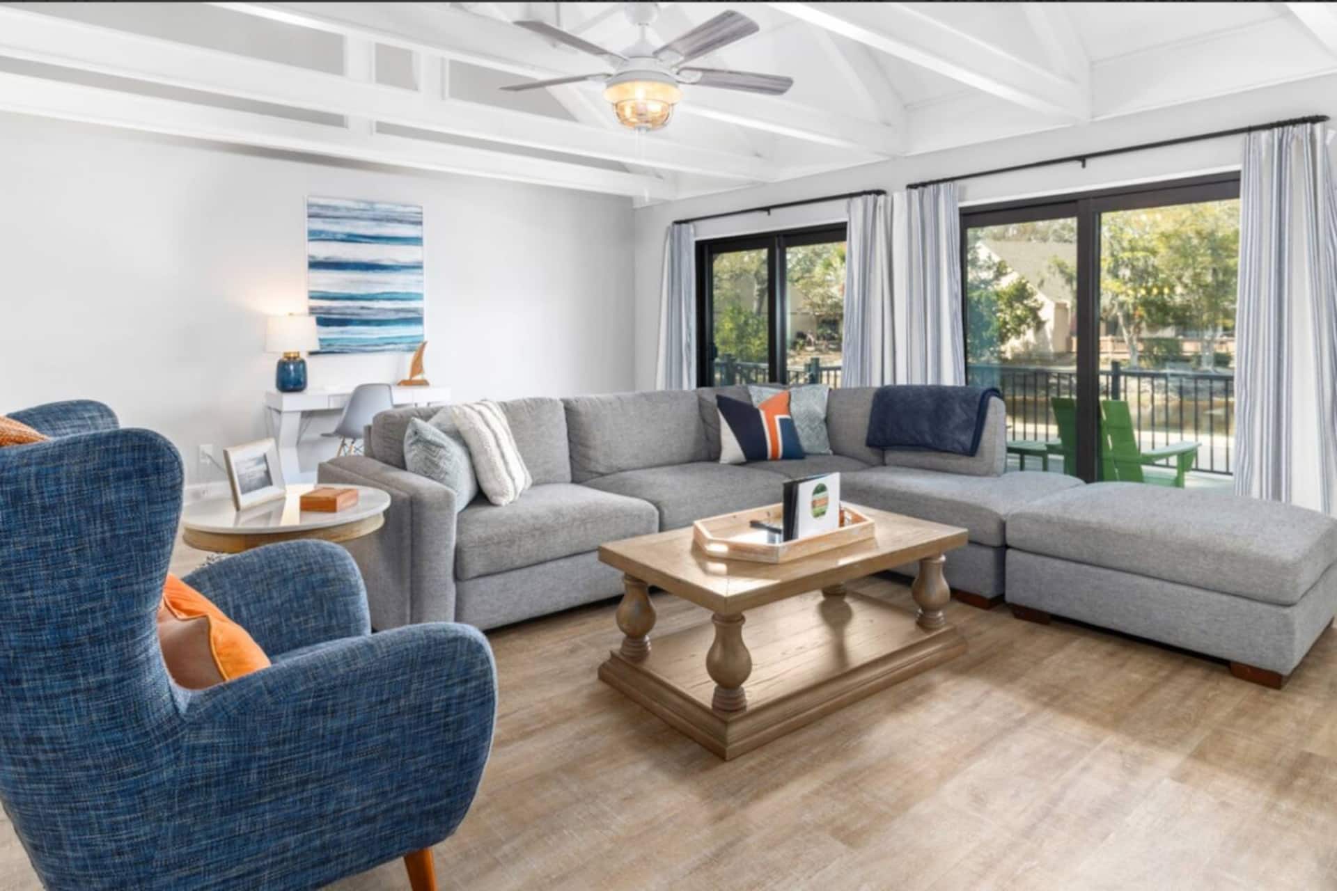 Living room looking out to the deck