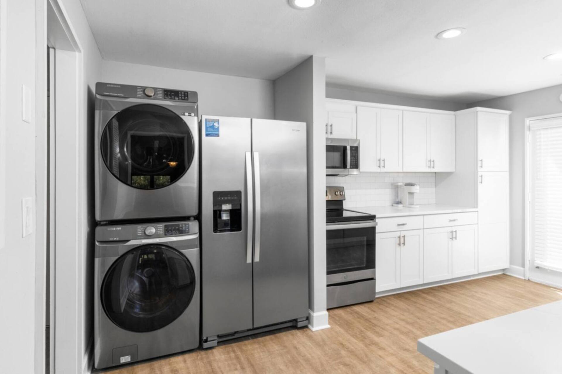 Full-size washer and dryer in the villa