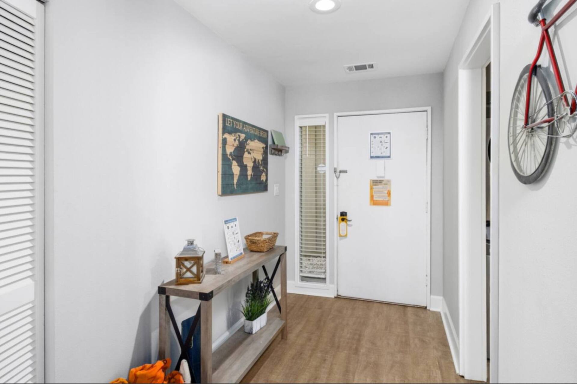 Entry hallway with bike storage